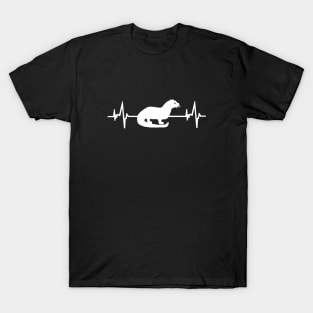 Ferret dwarf otters weasels marten heartbeat EKG T-Shirt
